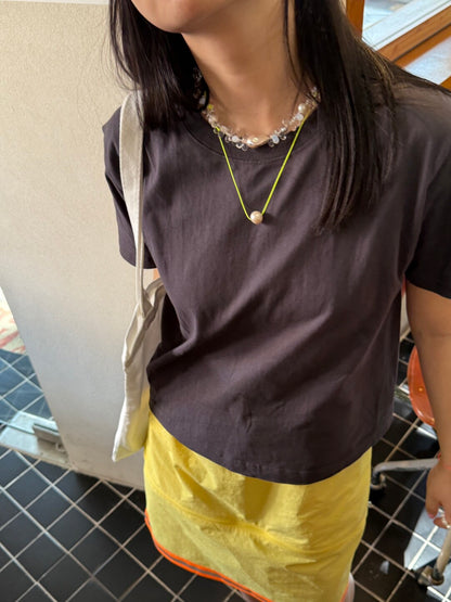 Handmade Edison Pearl Necklace,Fluorescent Lemon Yellow / 12-13mm,Lumivault.