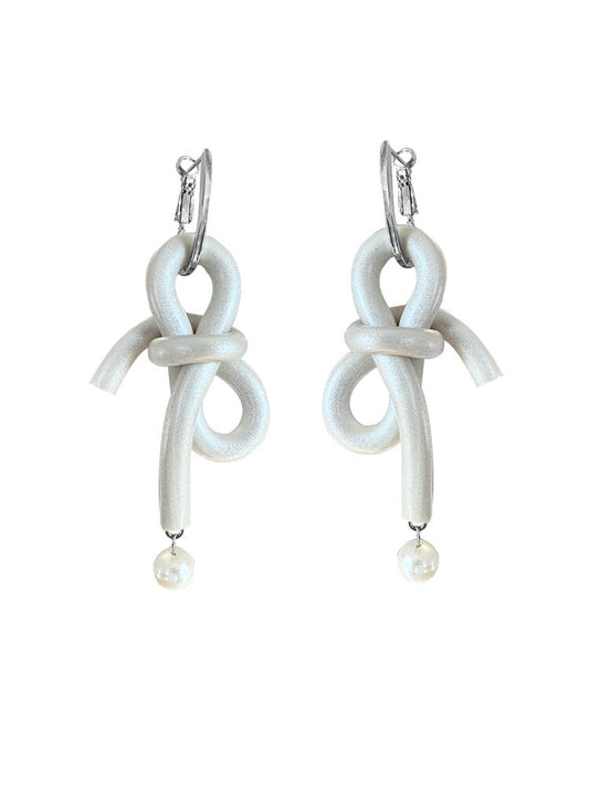 Handmade Clay Bow Earrings