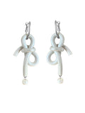 Handmade Clay Bow Earrings,Studs / White,Lumivault.