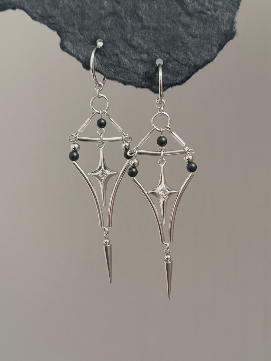 Original Star Silver Drop Earrings,Lumivault.