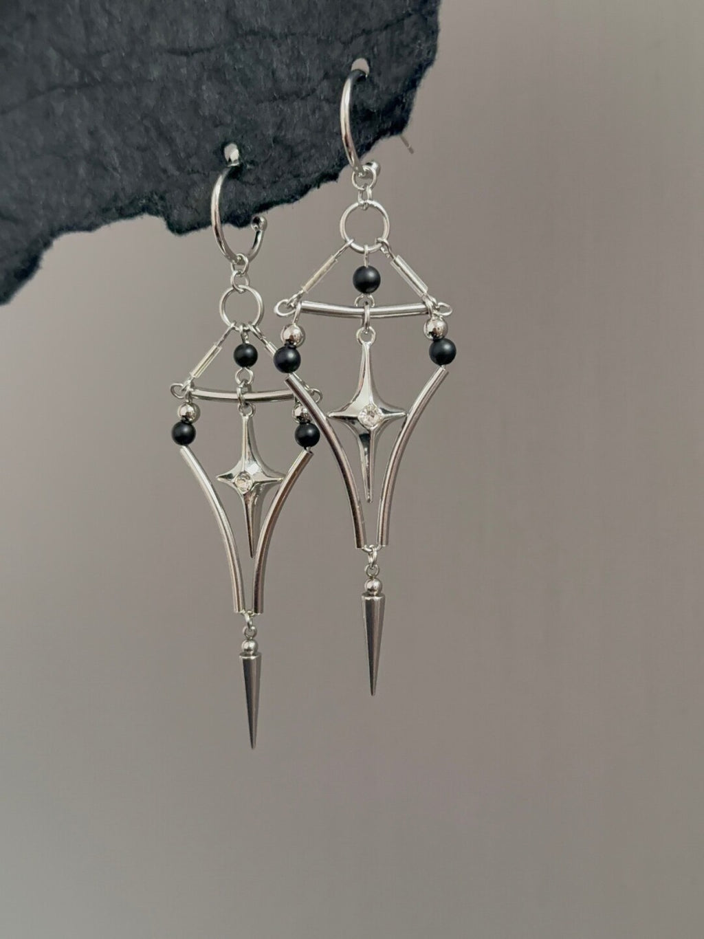 Original Star Silver Drop Earrings,Lumivault.