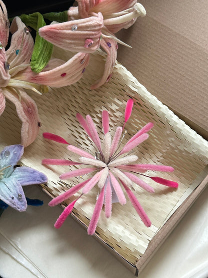 Pink Fireworks Hair Clip