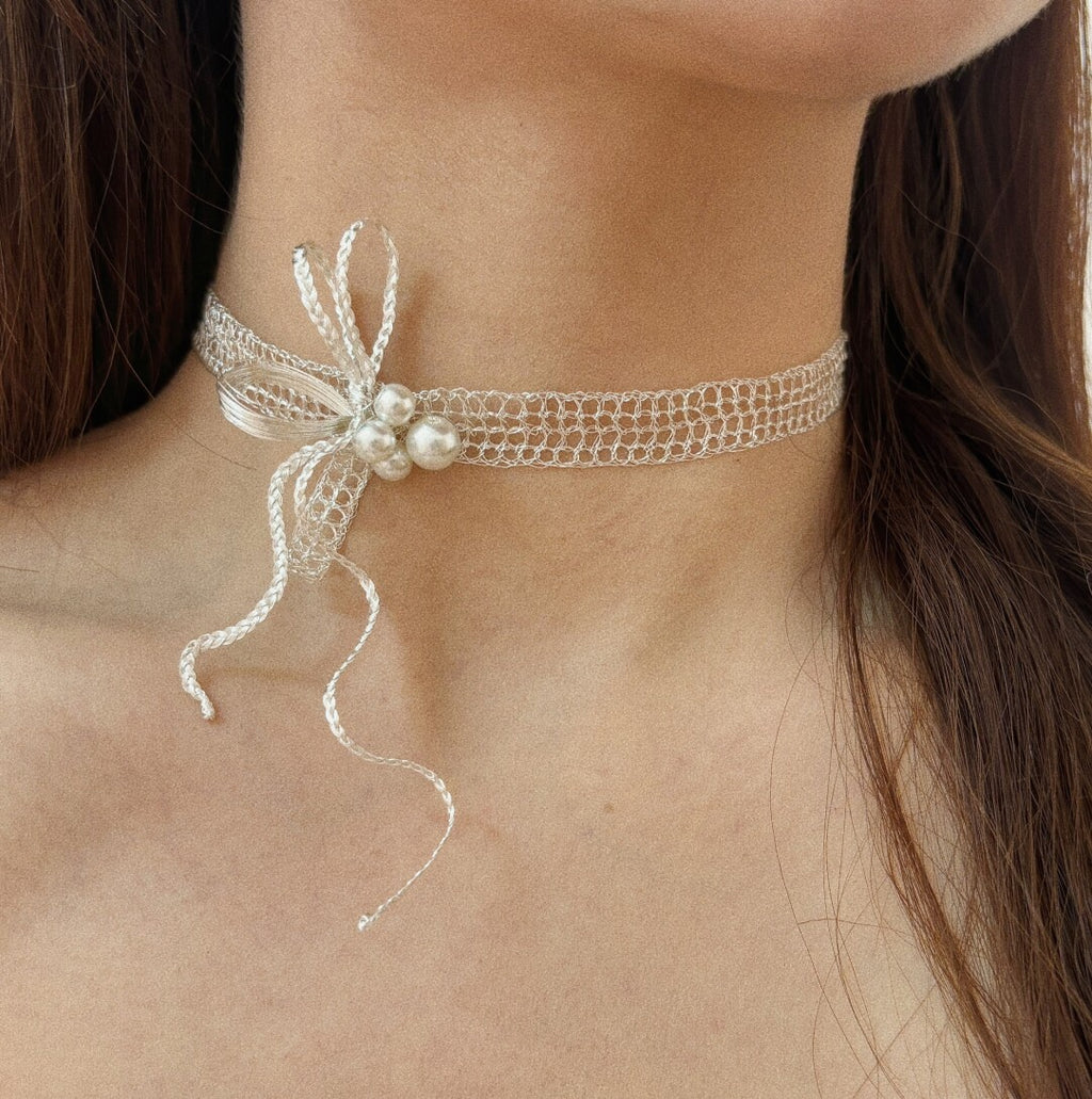 Lace Bow Choker,Lumivault.