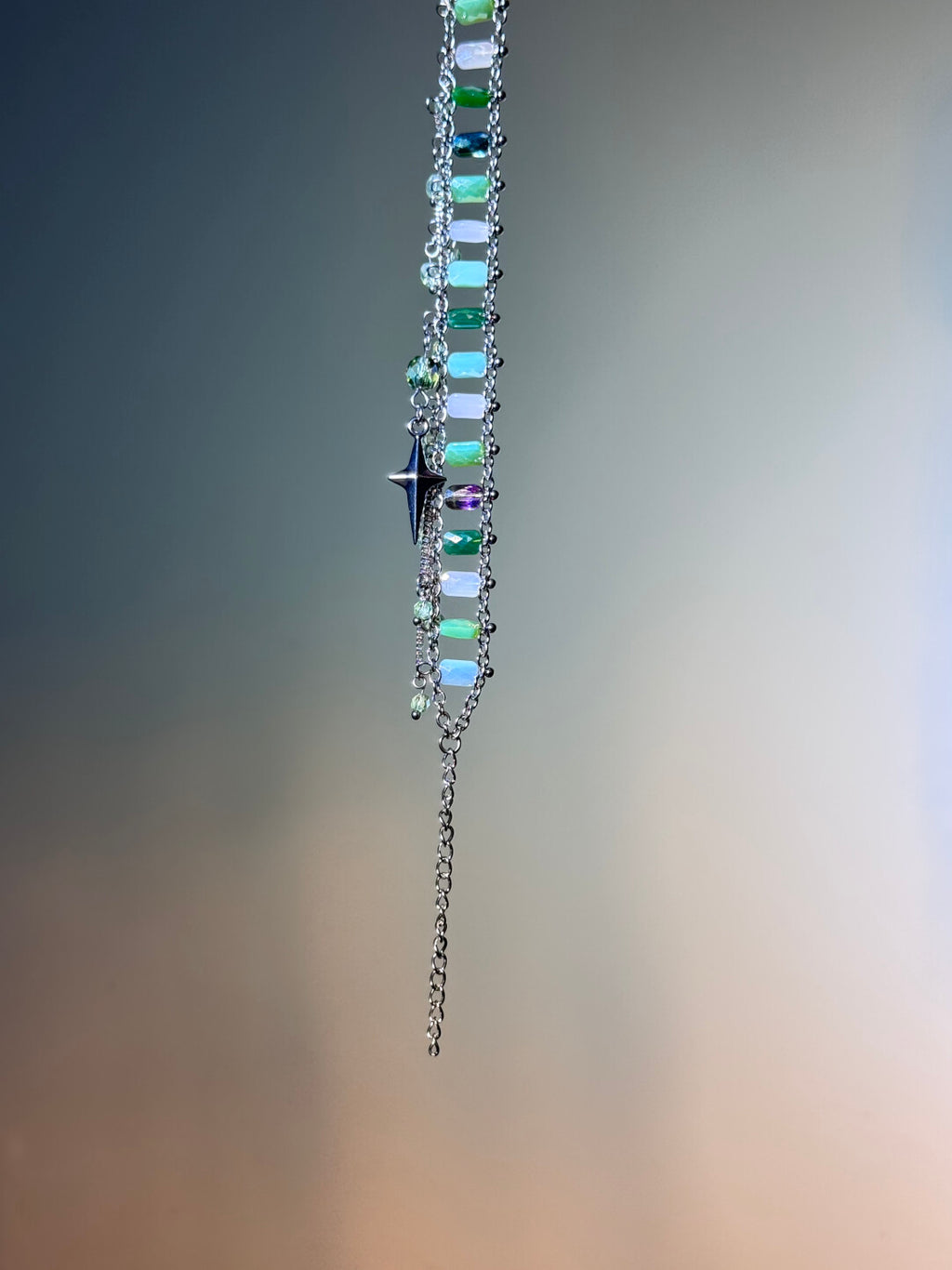 Star Tassel Bracelet,Green,Lumivault.