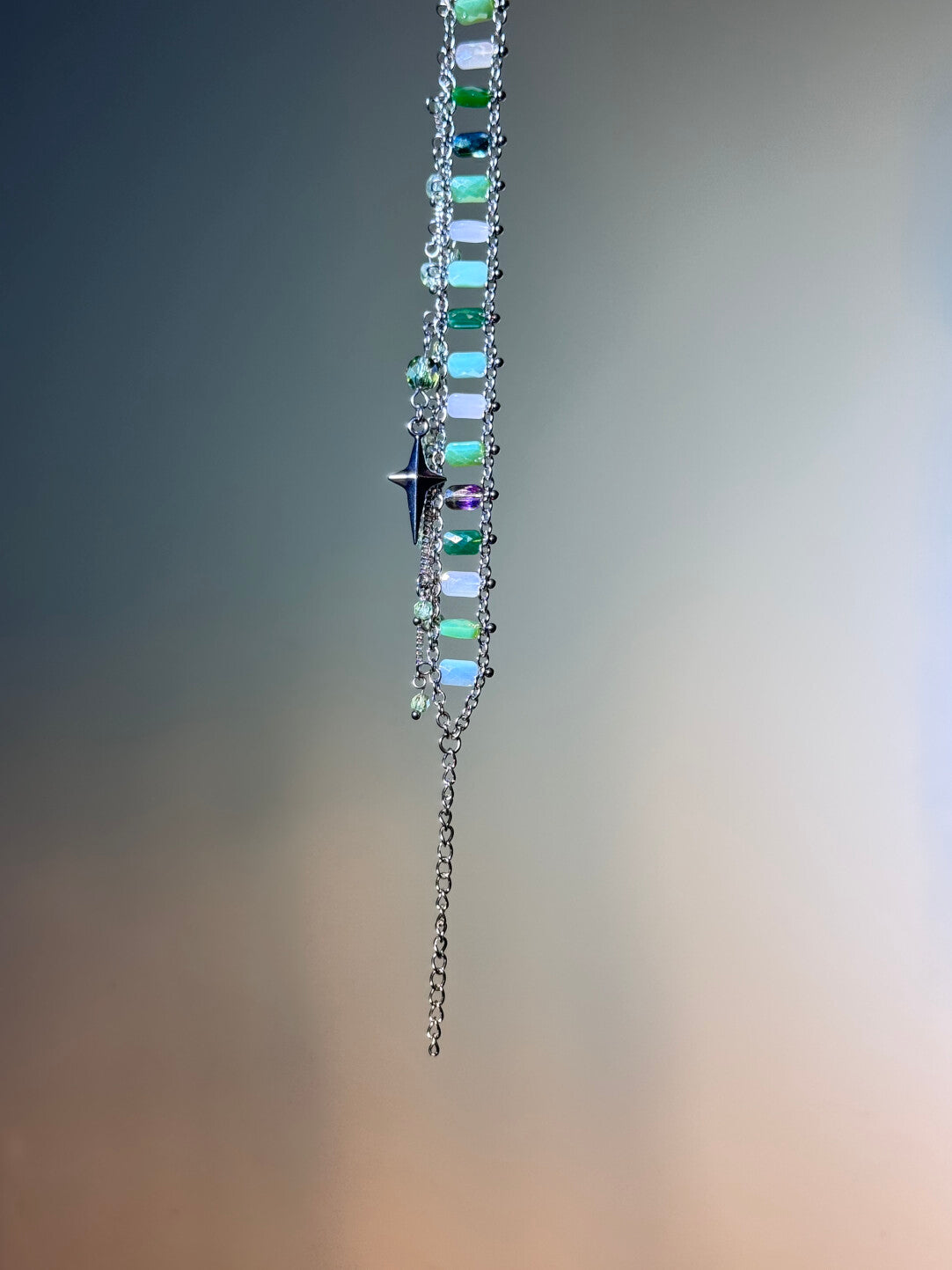 Star Tassel Bracelet,Green,Lumivault.