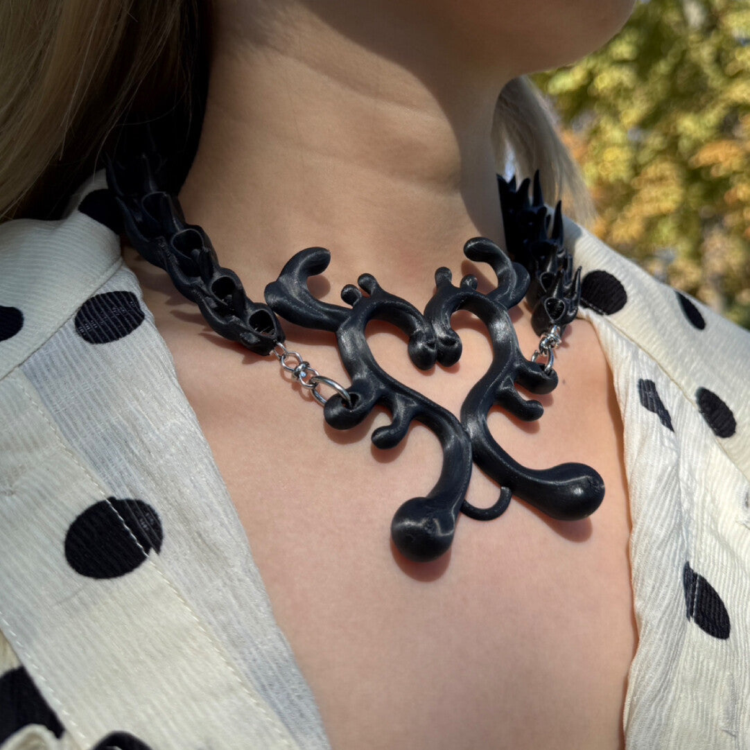 Hollow Love Black Gothic Necklace - Lumivault
