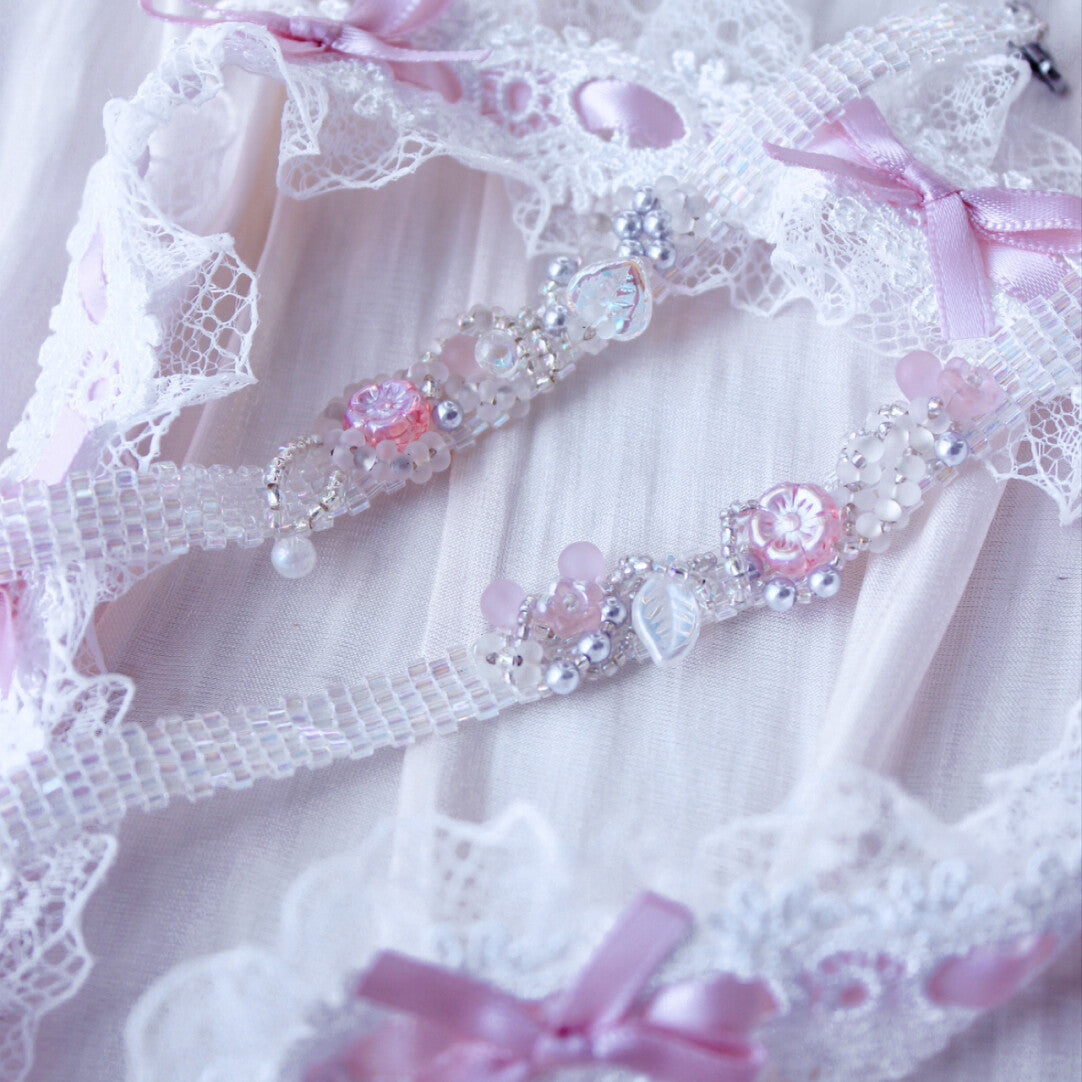 Pearly Garden Beaded Necklace Bracelet,Choker,Lumivault.