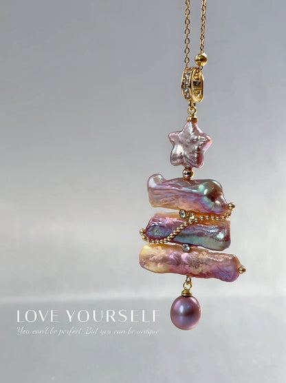 Christmas Tree Baroque Pearl Earrings