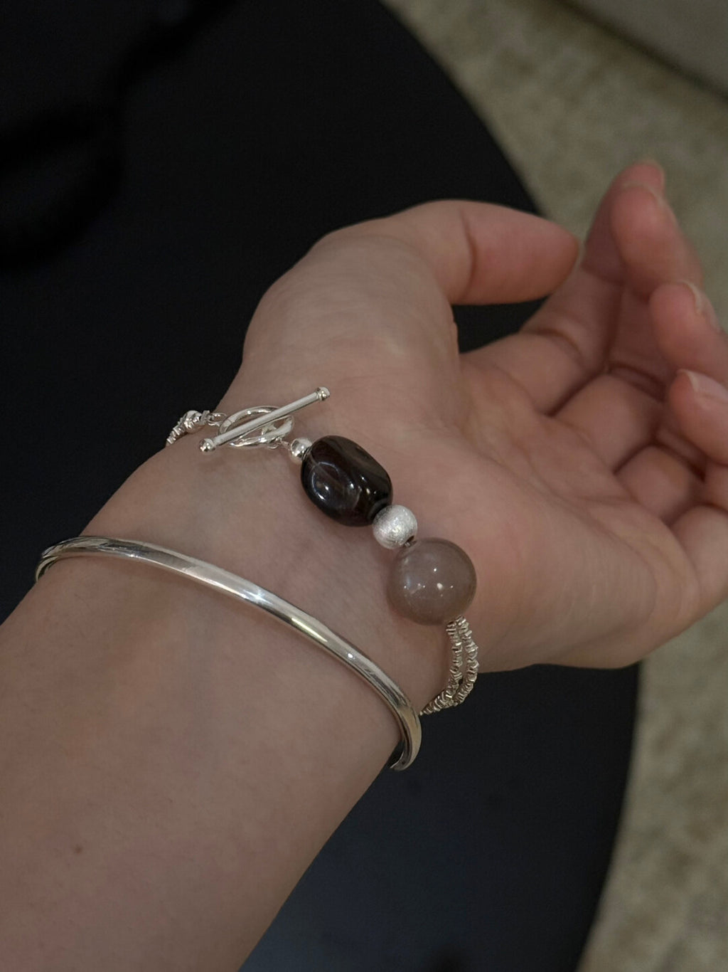 Caramel Latte Citrine Silver Bracelet,Lumivault.