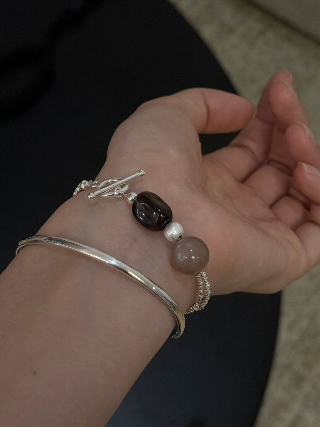 Caramel Latte Citrine Silver Bracelet,Lumivault.
