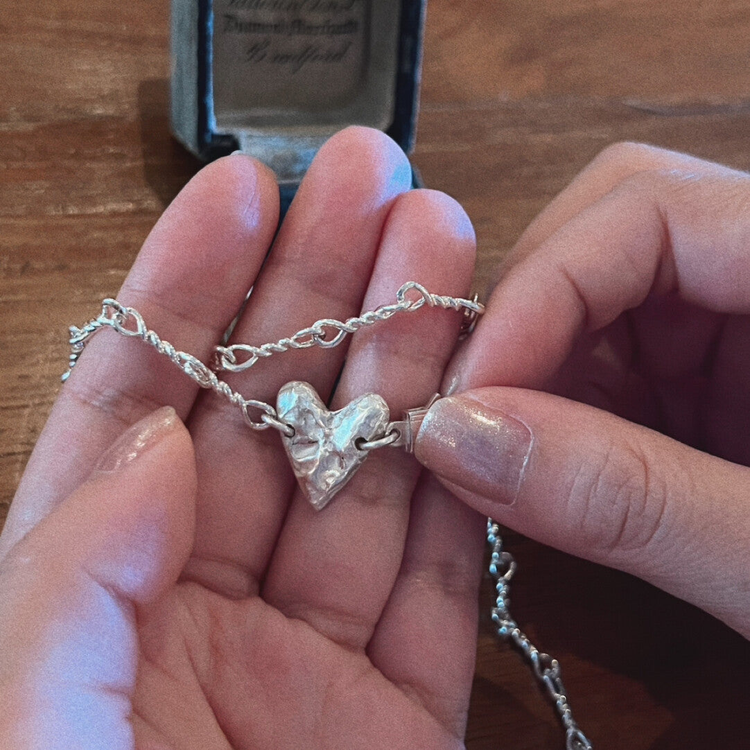 Eros in the Magic Box Silver Heart Bracelet,Lumivault.