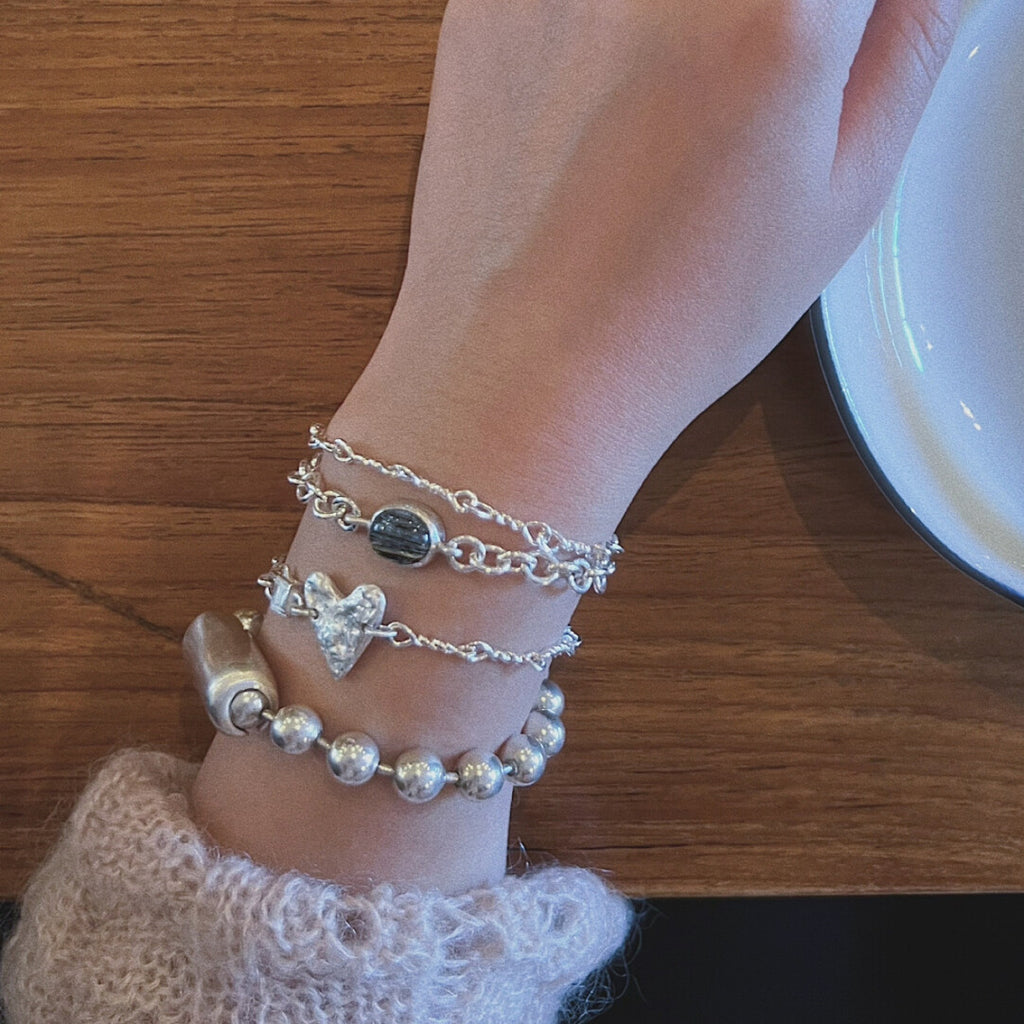 Eros in the Magic Box Silver Heart Bracelet,Lumivault.