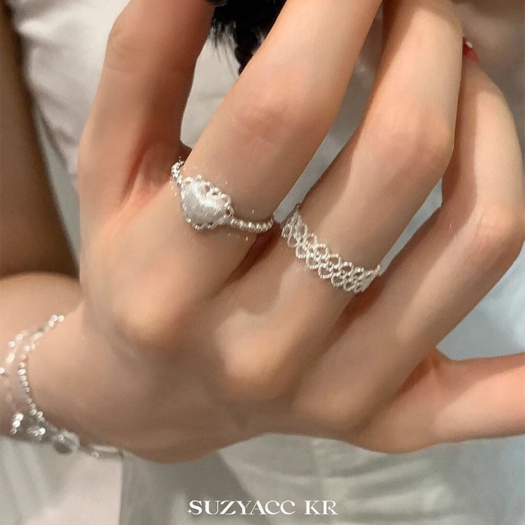 Lace Love Silver Ring,Lumivault.