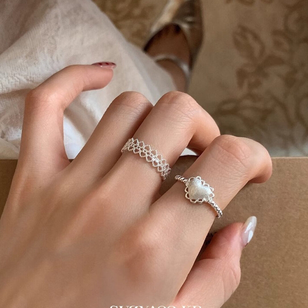 Lace Love Silver Ring,Lumivault.
