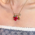 Christmas Tree Bow Apple Necklace,Lumivault.