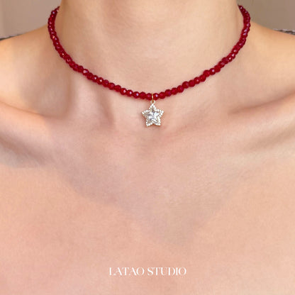 Starlight Christmas Beaded Stacking Necklace