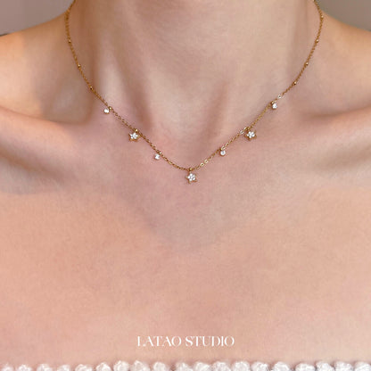 Starlight Christmas Beaded Stacking Necklace