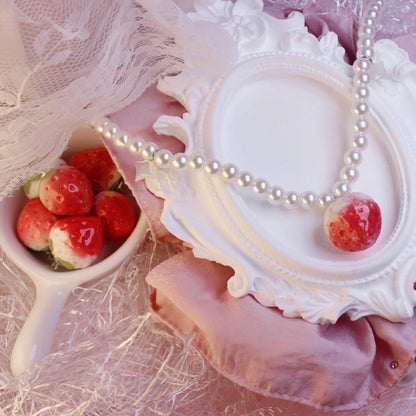 Good Night Little Strawberry Pearl Necklace