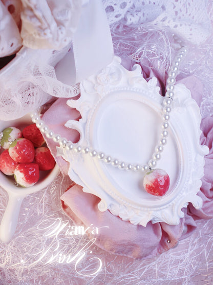 Good Night Little Strawberry Pearl Necklace