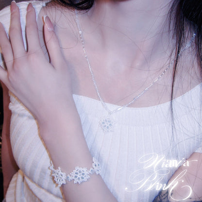 Daylight Snow Beaded Bracelet Necklace