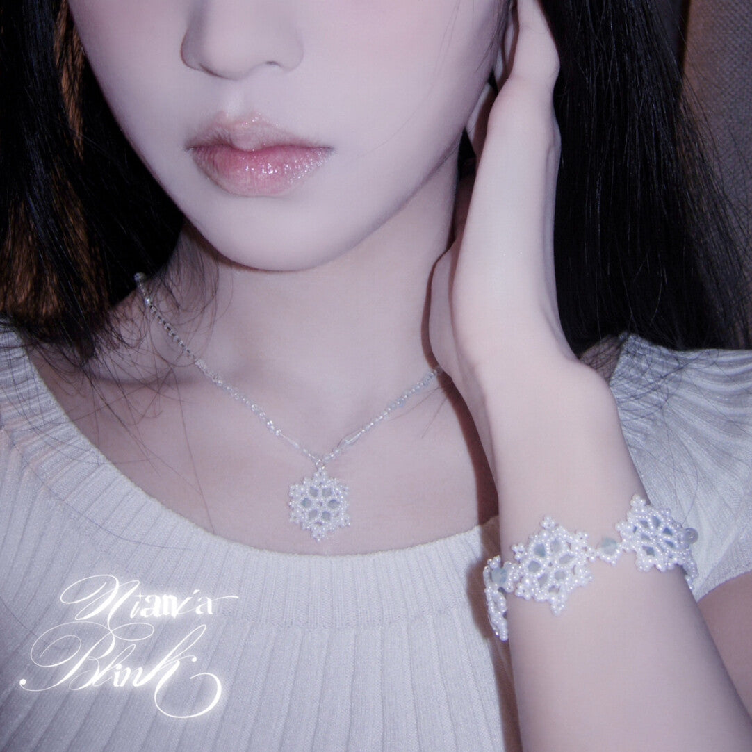 Daylight Snow Beaded Bracelet Necklace