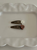 Original Handmade Retro Snowflake Heart Hairclip,A Pair (Heart + Snowflake),Lumivault.