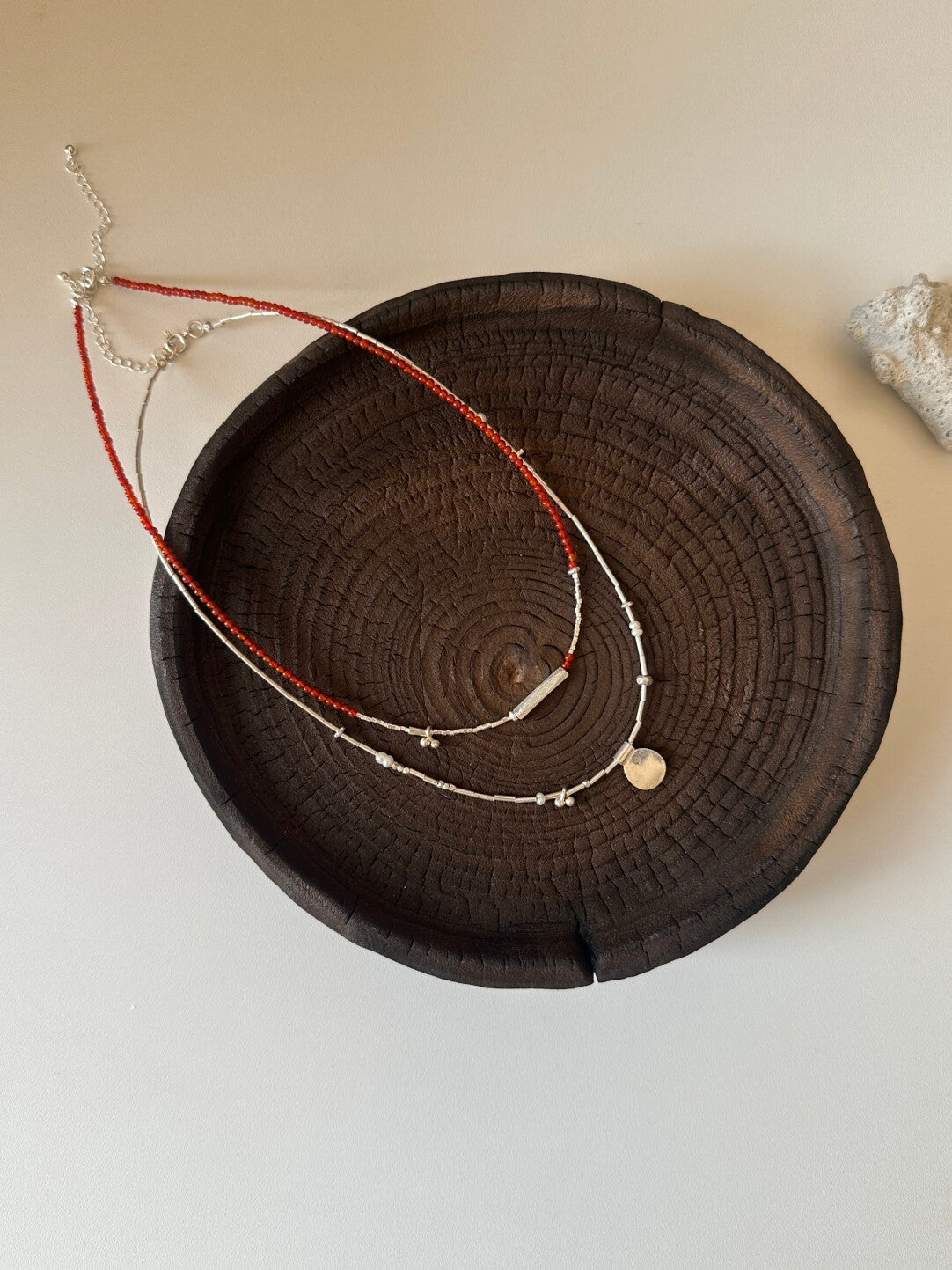 Thai Silver & Agate Beaded Necklace - Lumivault