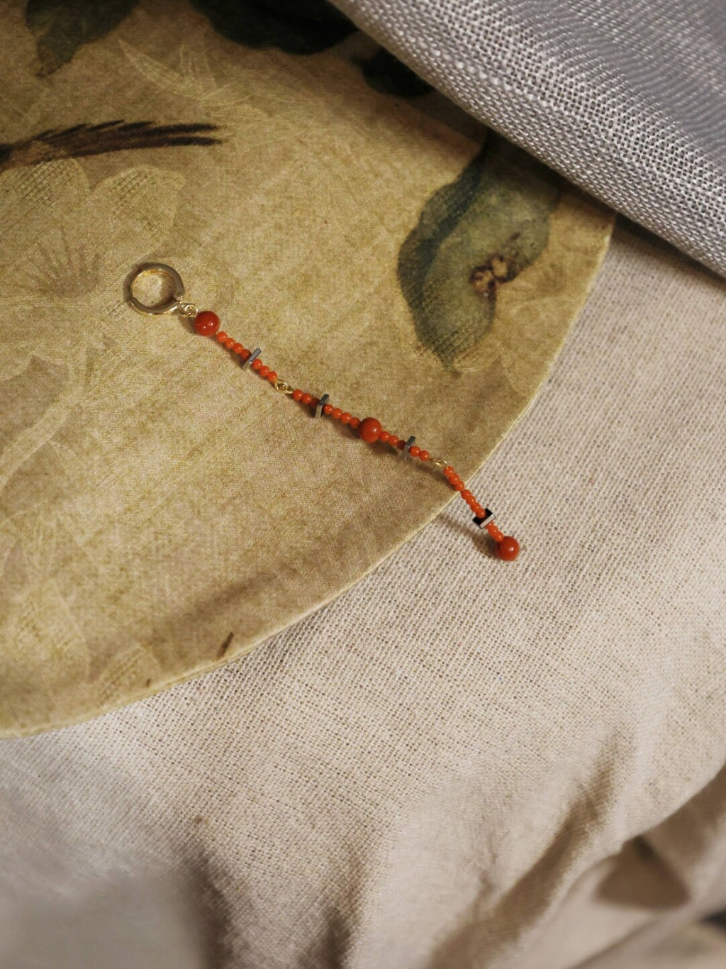Chinoiserie Red Fringed Long Earrings,Lumivault.