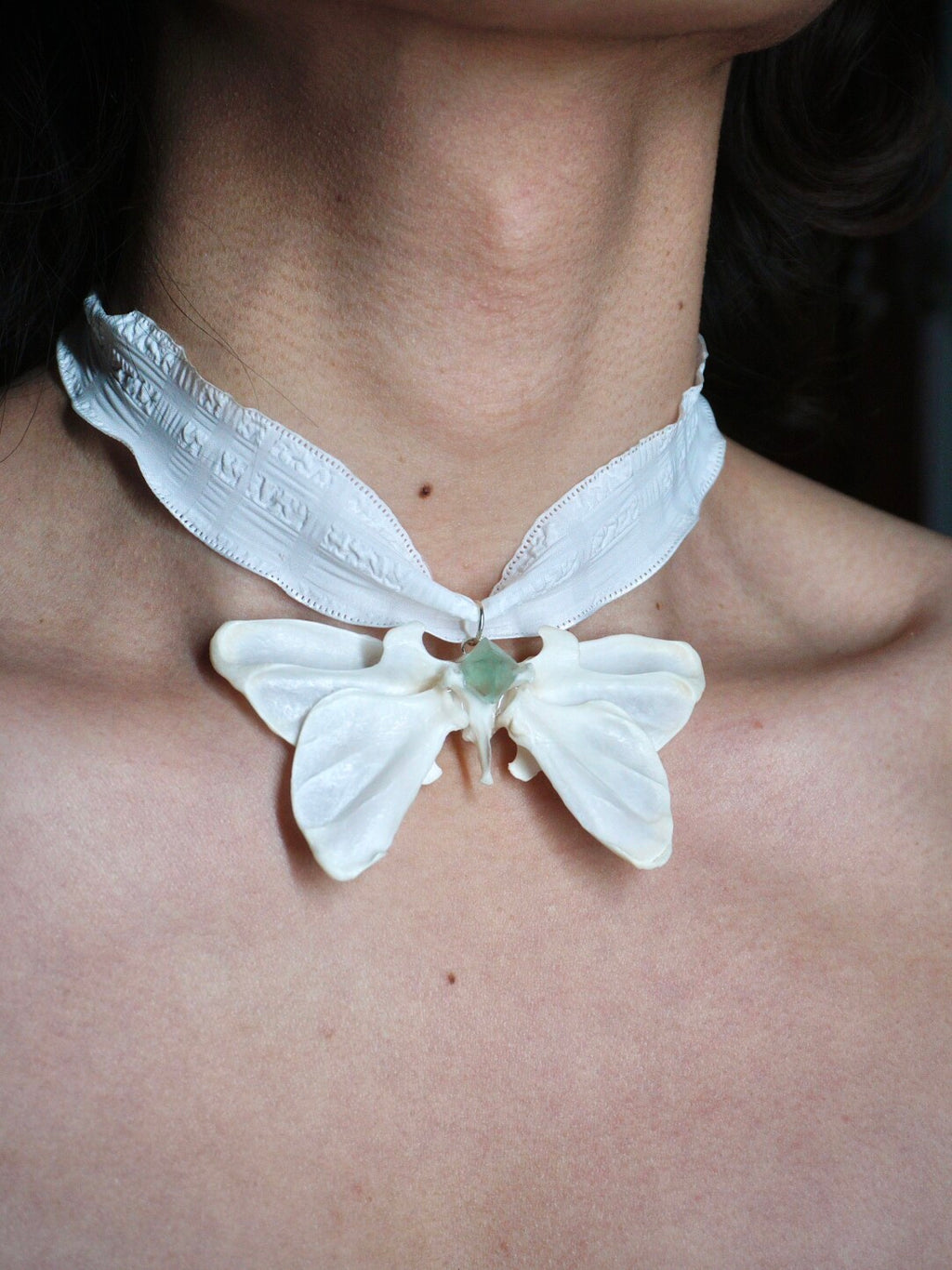 Quiet Stay White Butterfly Choker,Lumivault.