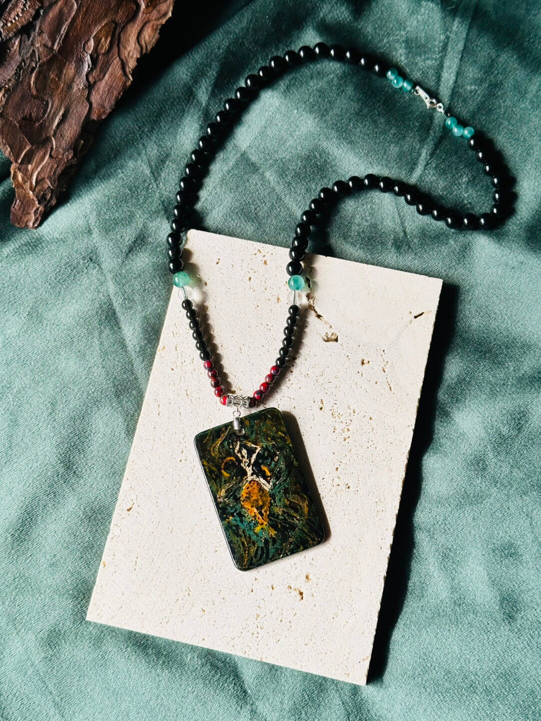Classic of Mountains and Seas Lacquer Necklace,Lumivault.
