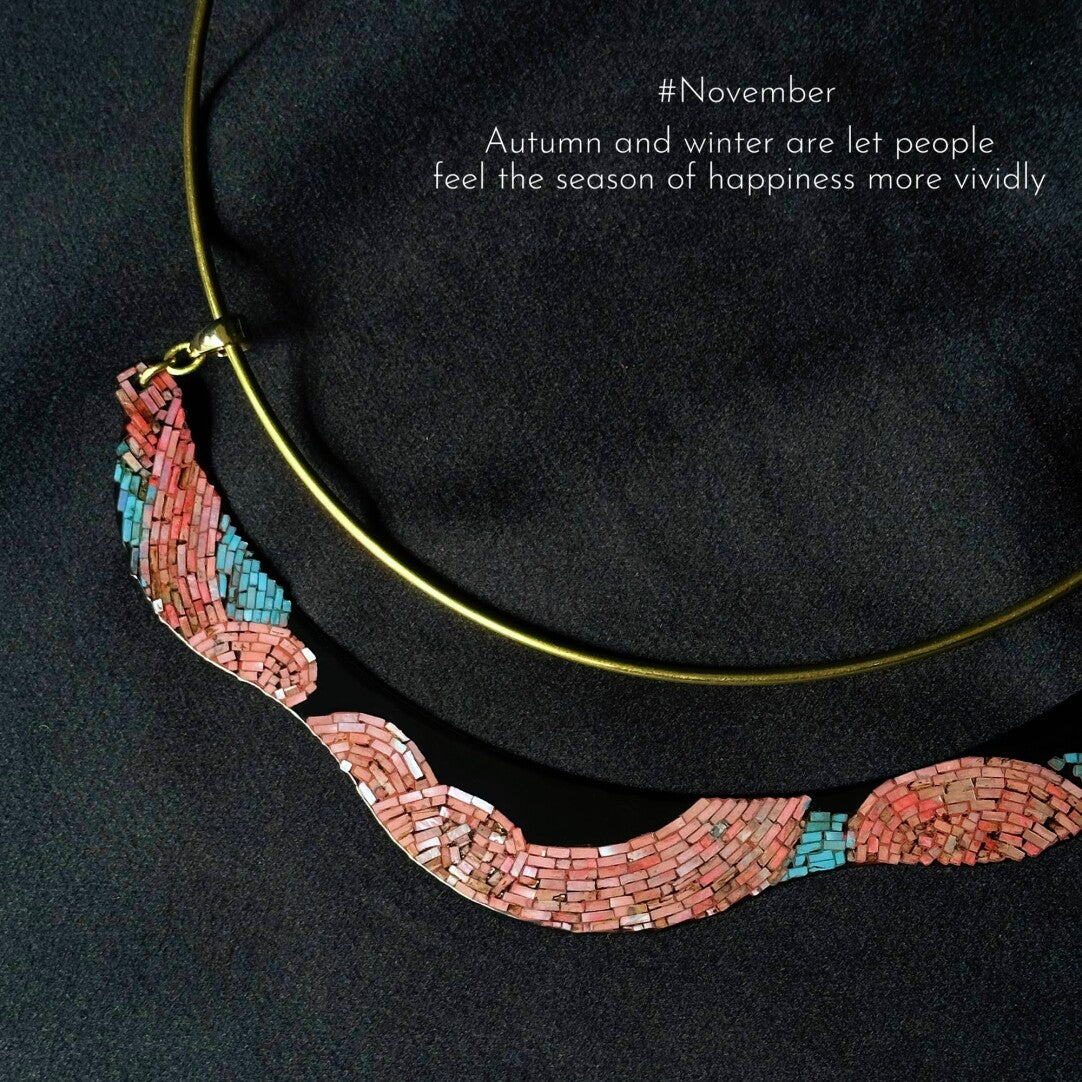 Sunset Impression Lacquer Choker,Lumivault.