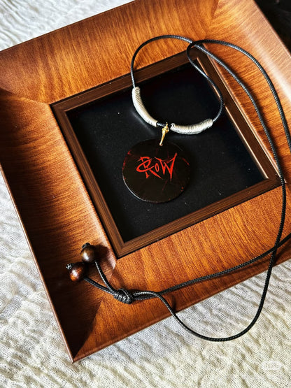 Vintage Seven Crows Lacquer Necklace