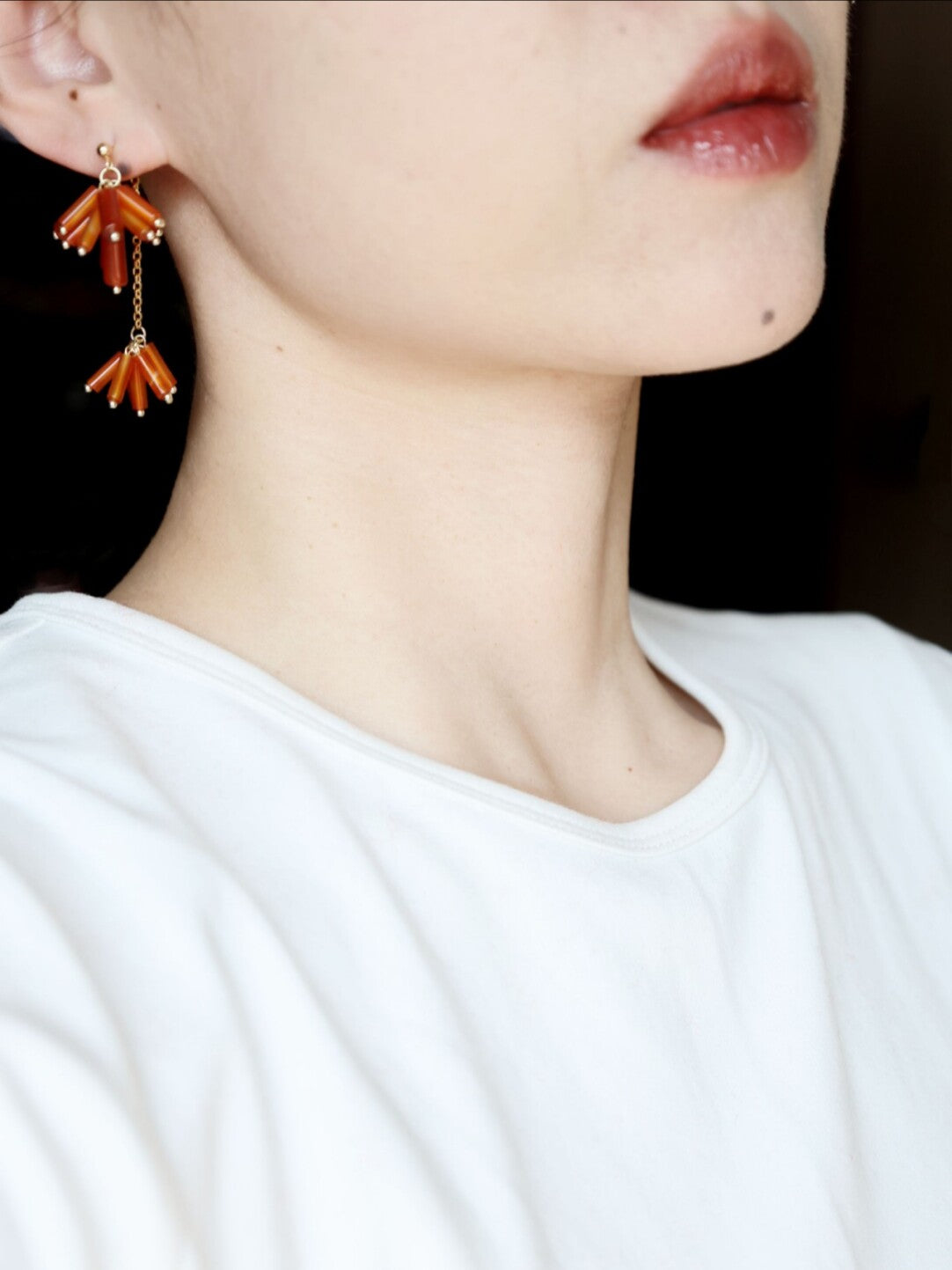 Chinoiserie New Year Red Firecrackers Earrings