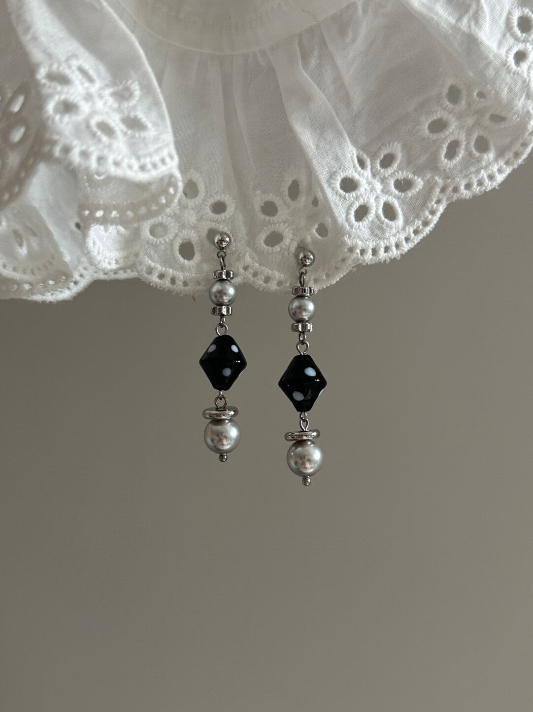 Retro Polka Dot Beaded Earrings,Lumivault.