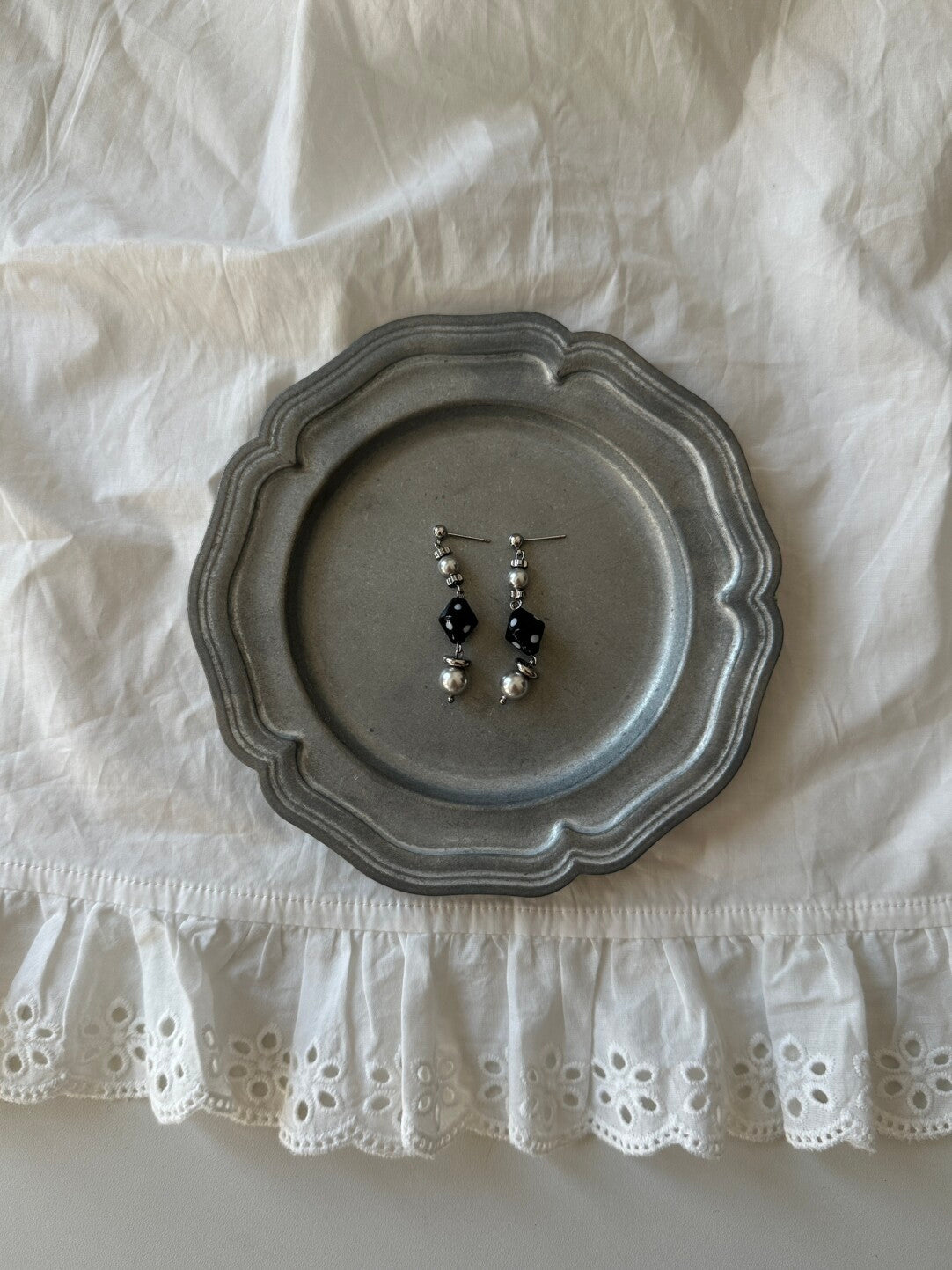 Retro Polka Dot Beaded Earrings,Lumivault.