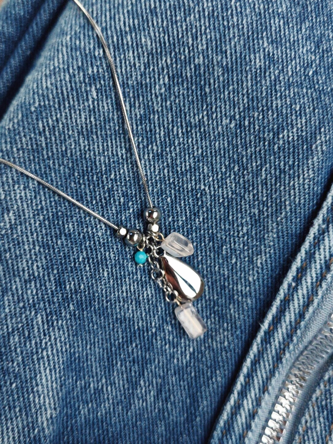 Handmade Blue Silver Summer Necklace - Lumivault
