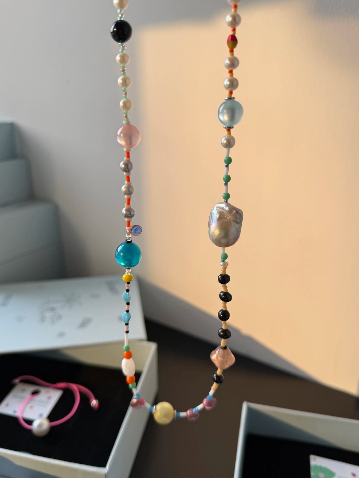 Handmade Dopamine Colorful Beads Necklace,Lumivault.