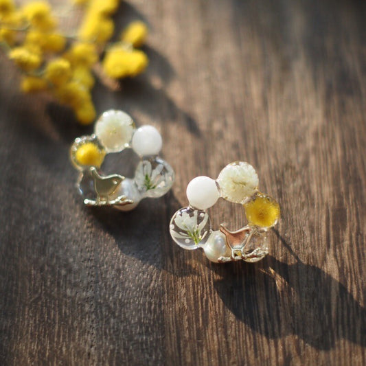 Blooming Circle Resin Earrings