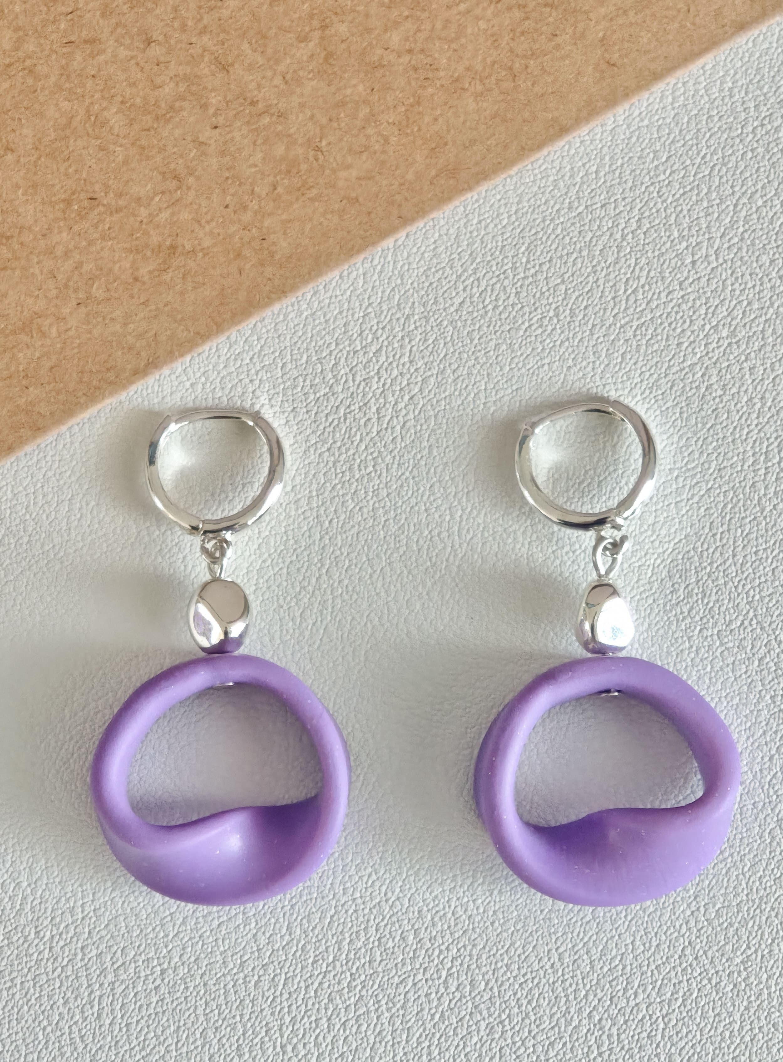 Purple Mobius Strip Earrings,Lumivault.