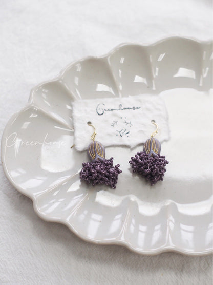 Crochet Tulip Drops Beaded Earrings