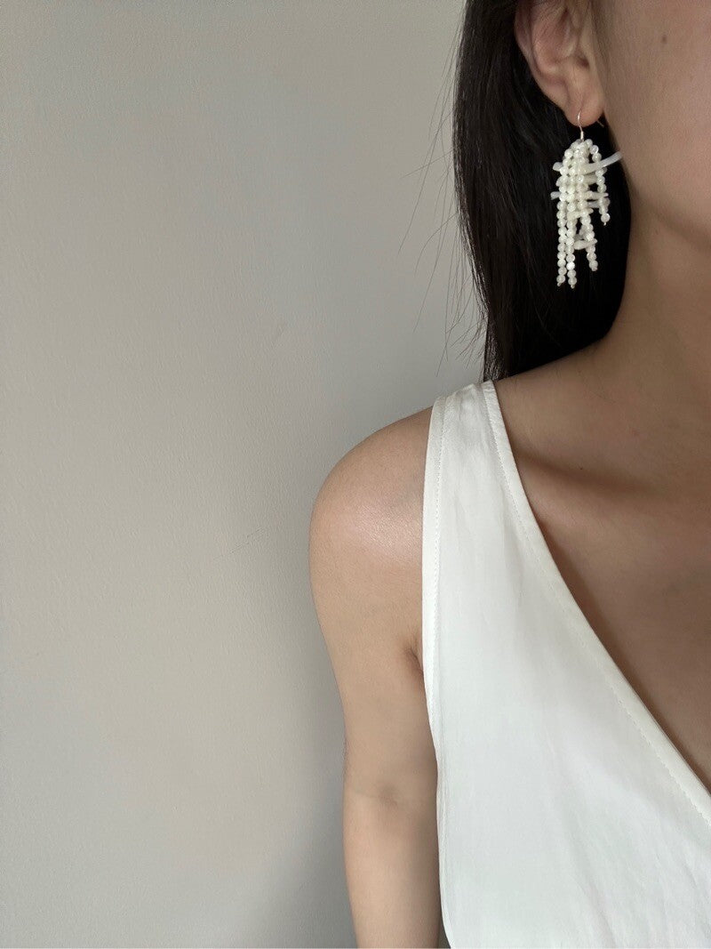 Pendulous Nacre Earrings,Lumivault.