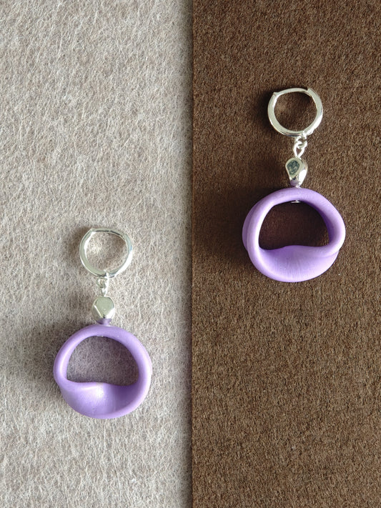 Purple Mobius Strip Earrings