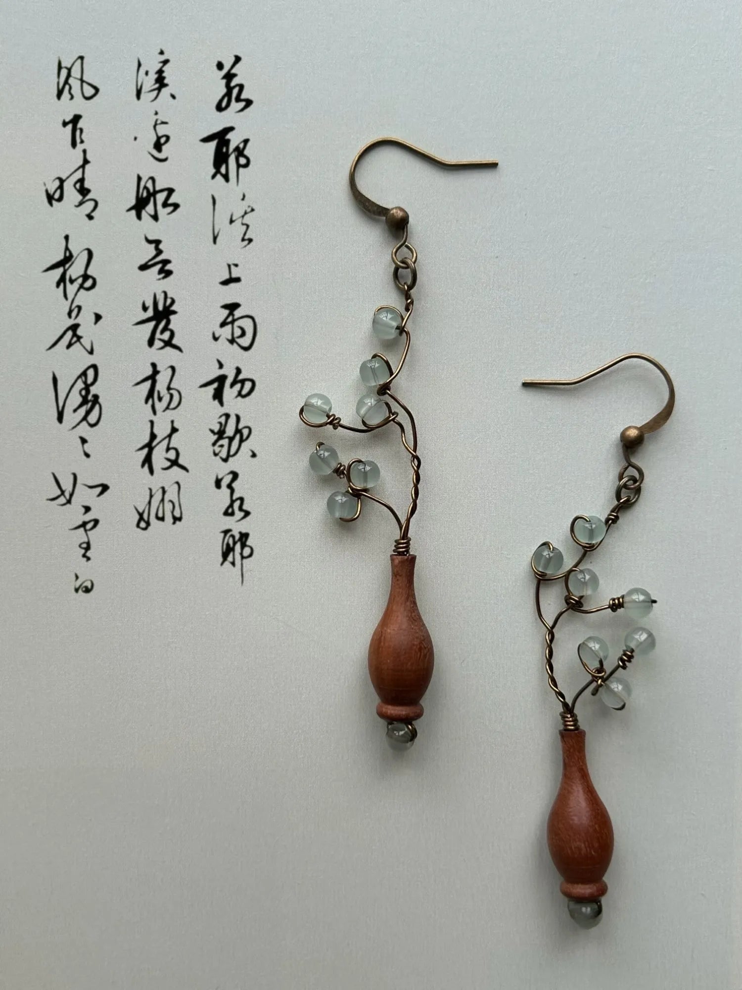 Chinoiserie Spring Scenery Earrings,Lumivault.