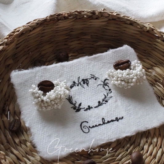 Coffee&Lace Beaded Earrings