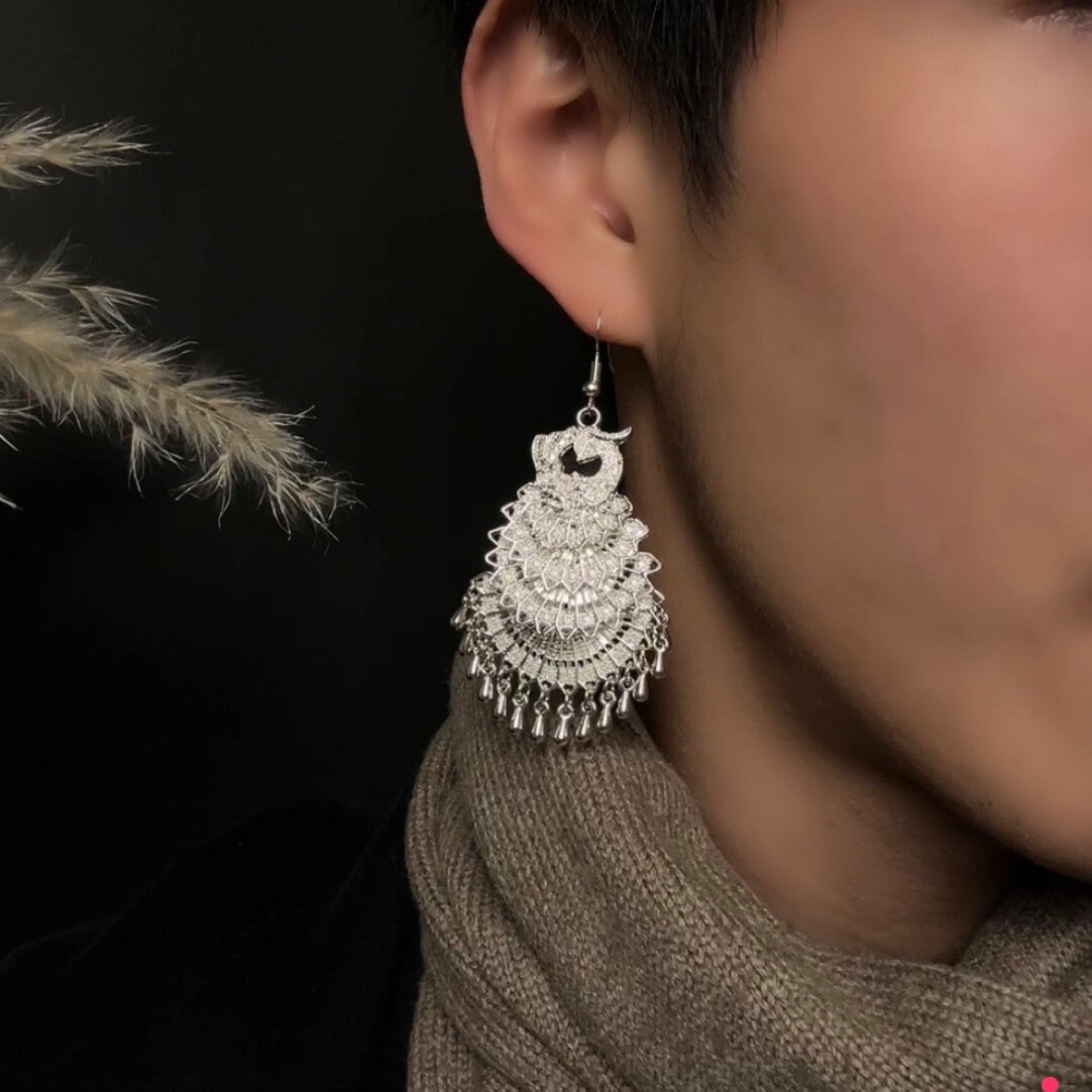 Peacock Fan Earrings,Lumivault.