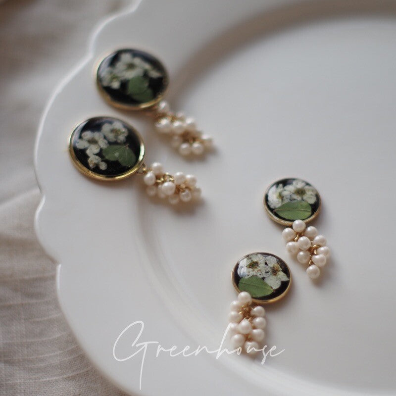 Preserved Bloom Handmade Beaded Earrings,Lumivault.