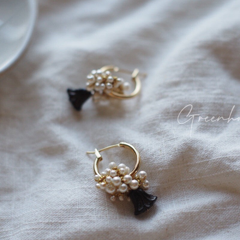 Night Bloom Beaded Earrings