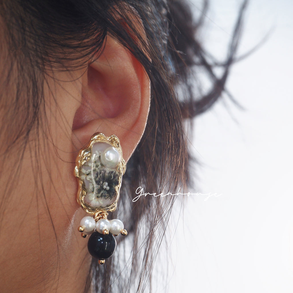 Vintage Gypsophila Pearl Earrings,Lumivault.