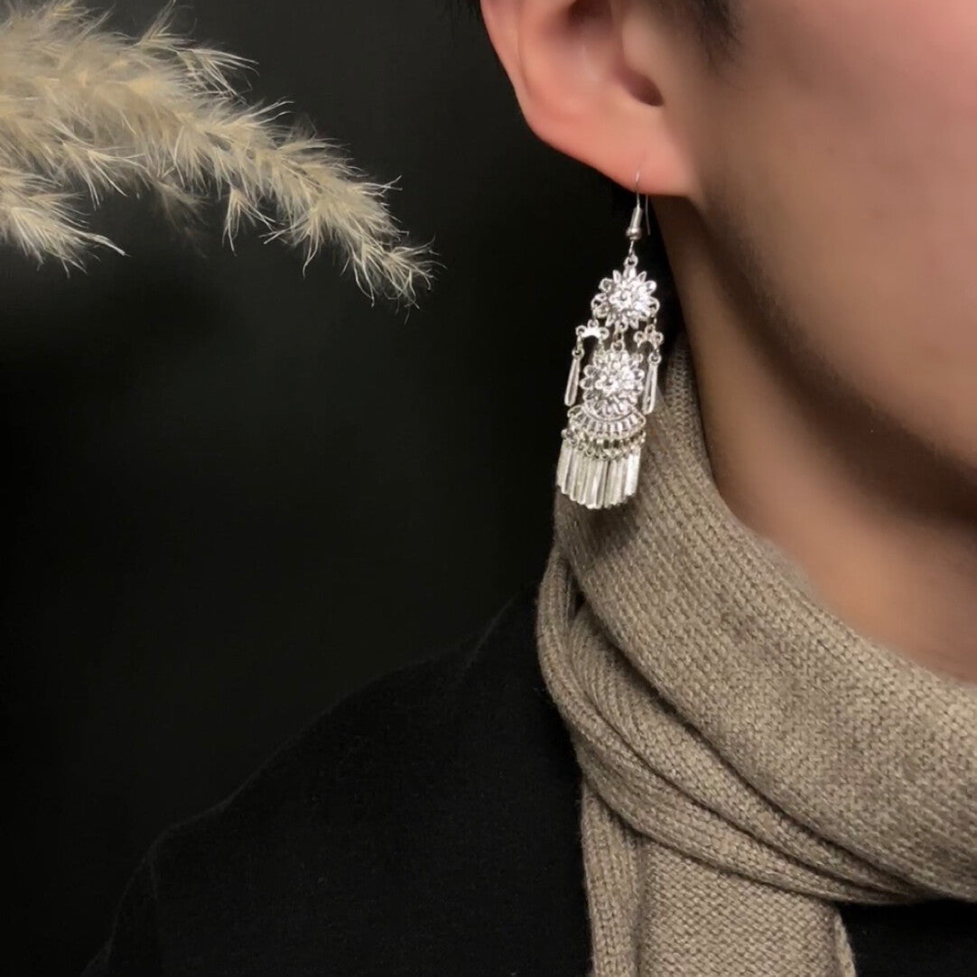 Double Fringe Earrings,Lumivault.