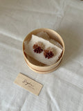 Original Retro Pink-Brown Beaded Earrings,Lumivault.